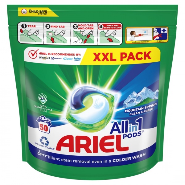 Капсулы для машинной стирки Ariel PODS All-in-1 Горный родник 50 шт. 