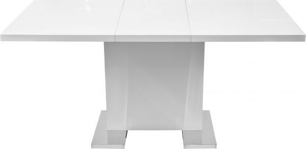 Стіл обідній Олус 1200/1600х800х760 мм білий/хромований метал 