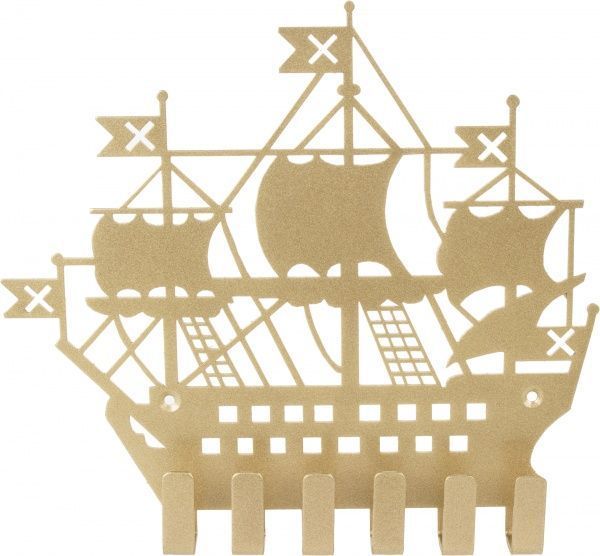 Ключница Корабль 205х183x20 мм золотистая