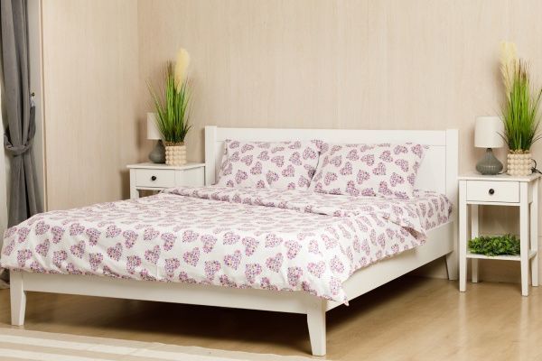 Комплект постільної білизни Великі серця 1,5 білий із різнокольоровим Rigel 