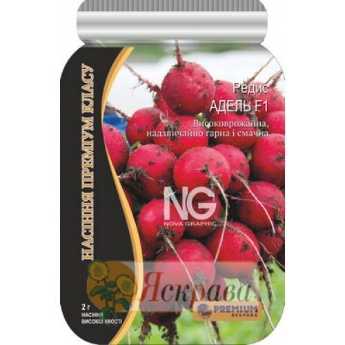 Семена Яскрава редис Адель F1 2г (4823069914790)