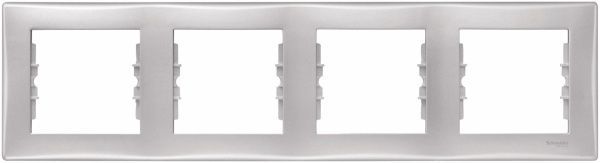 Рамка четырехместная Schneider Electric Sedna горизонтальная алюминий SDN5800760