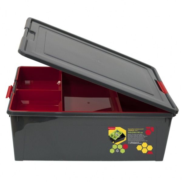 Контейнер-органайзер универсальный Алеана Tools 7,9 л гранит 140x240x320 мм