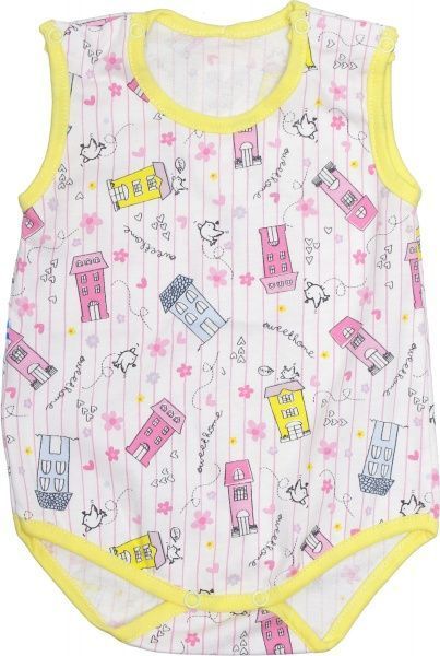 Боди-майка Маленькие люди 323-111 (кул) р.68 белый с рисунком 