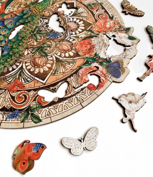 Пазл дерев'яний Граційний павич 320х420 мм ZABAVA 