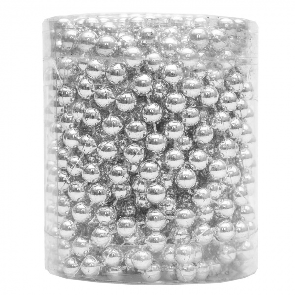 Намисто для ялинки Девілон 250508 6мм 6 м сріблястий
