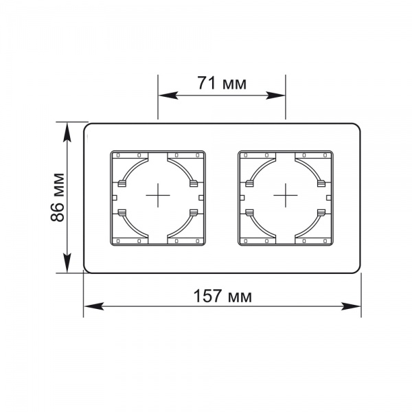 Рамка Standard двухместная горизонтальная белый TF-ST-FR2H-W