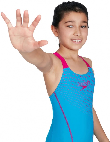 Купальник Speedo MEDLEY LOGO MDLT JF BLUE/PINK 8-13458H221 голубой