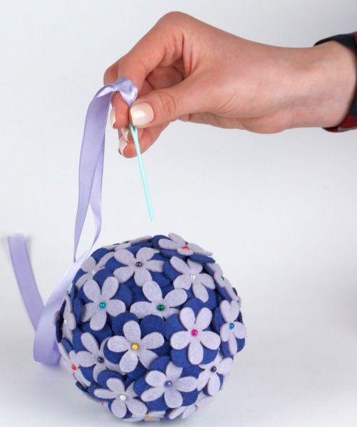 Набір для творчості з фетру Квіткова куля синя 