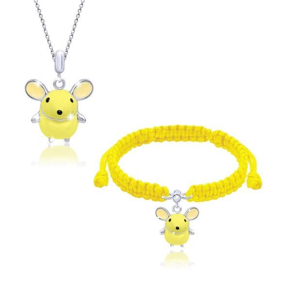 Браслет плетеный UMa&UMi Мышка желтая