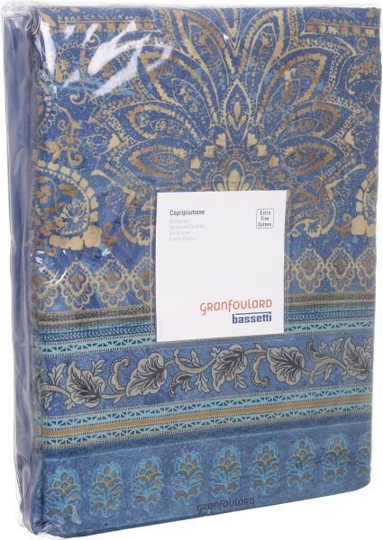 Комплект постільної білизни Matera B1 2 синій із золотим Granfoulard 