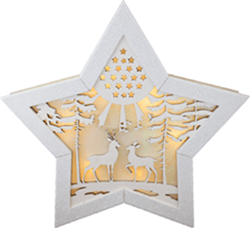 Прикраса новорічна Зірочка з оленями 20 см різнокольоровий 1220251