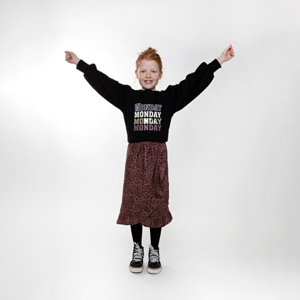 Свитшот для девочки NWM трикотажный р.140 черный U44100-1 