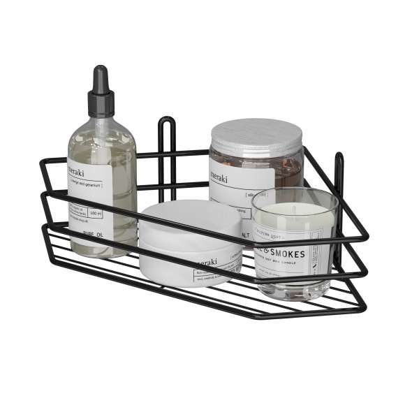 Полка для ванной 1-ярусная 25 см черная 