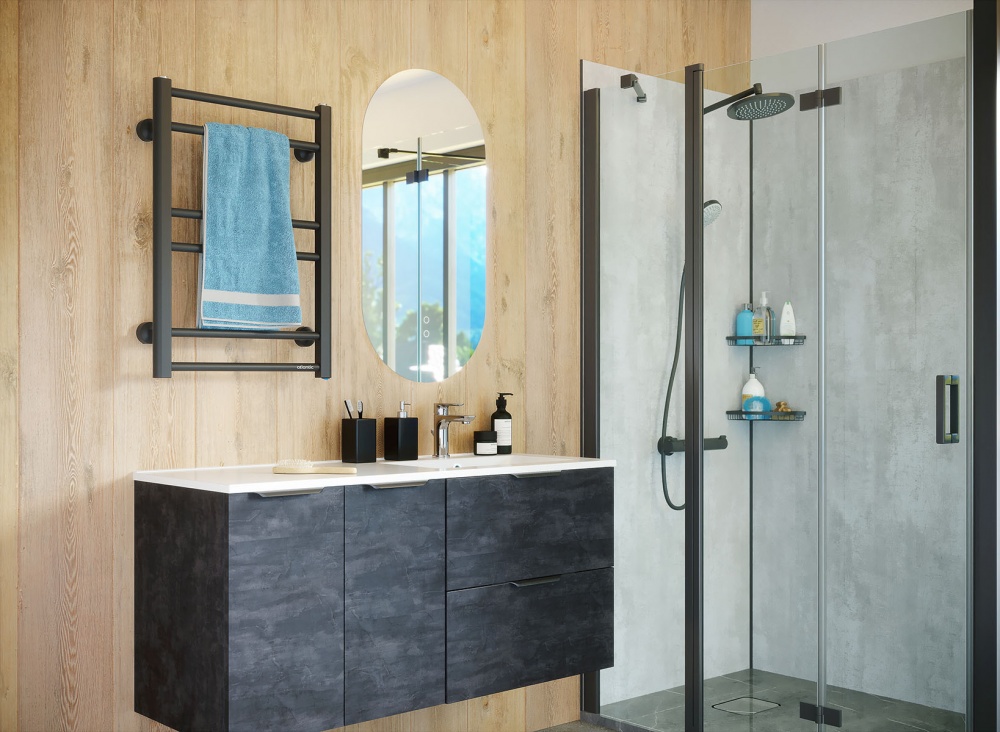 Рушникосушарка електрична Atlantic Dalia чорна 720х500х105мм 100 Вт