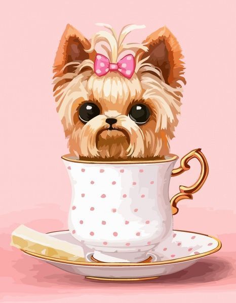 Картина за номерами Cute Dog in a Cup Rosa Start 