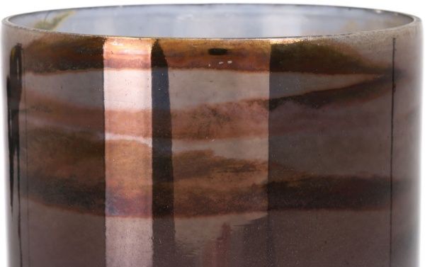 Ваза стеклянная античный никель 15х45 см PANACHE