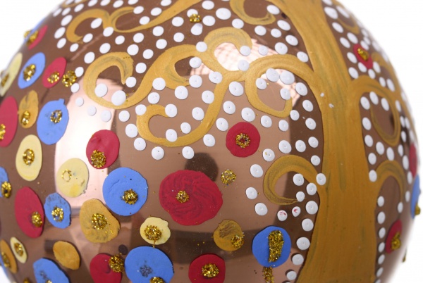 Шар новогодний Тенденция ручной работы d 100 мм красный