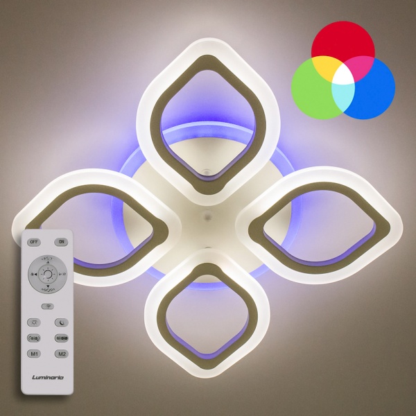 Люстра світлодіодна Luminaria 4R480/80 50 Вт білий AZALIA RGB 40W+10W 