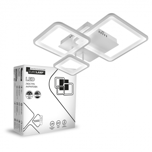 Люстра светодиодная Eurolamp квадрат A44 белый LED-LS-110-A44(white) 