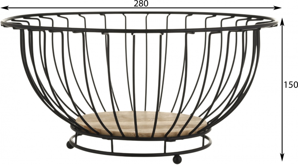 Корзинка для фруктов Flamberg Premium Woody 28 см черный