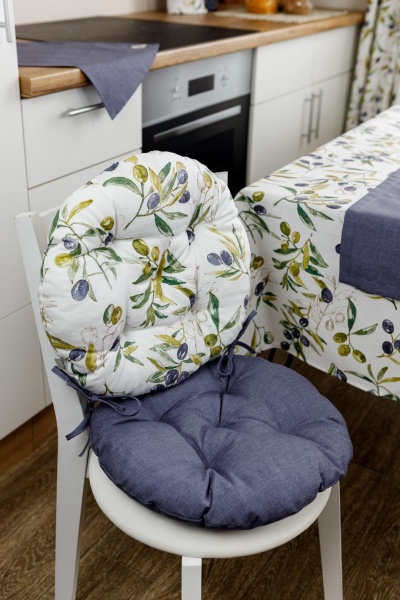 Подушка на стул Oliva синяя d40 La Nuit
