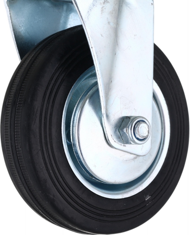 Колесо d100 мм резиновое поворотное с резьбовым штырем M10