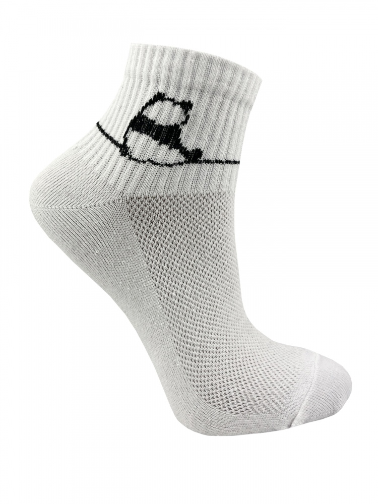 Носки женские Premier Socks Эконом средняя сетка с пандой р.23-25 белый