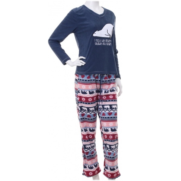 Костюм домашний женский La Nuit Home Christmas Bear р. L синий с принтом 