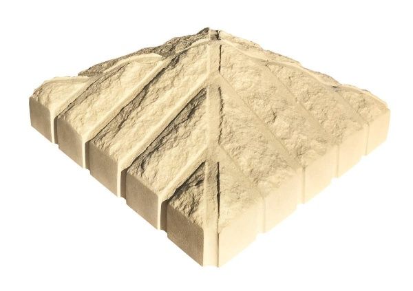 Кришка на стовп «Скала Біла» 410x410x150 мм білий 