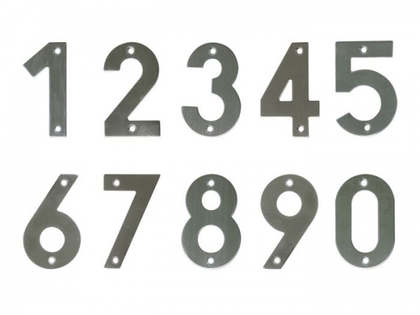 Цифра «2» нержавеющая сталь серый 100 мм Amig 6770