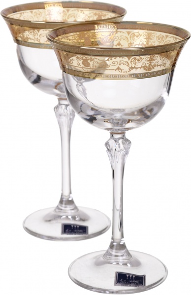 Набор бокалов для шампанского Ludovica Melania Gold широкий 230 мл 6 шт. Vema 