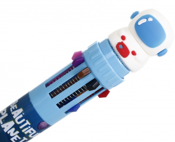 Ручка шариковая на 10 цветов космонавт 