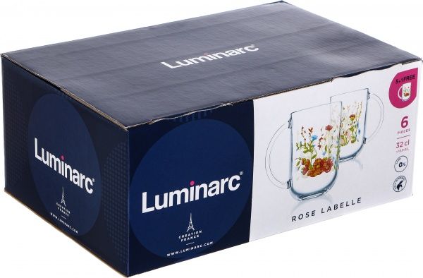 Набор чашек Troquet Rose Labelle 320 мл 6 шт. N8915 Luminarc