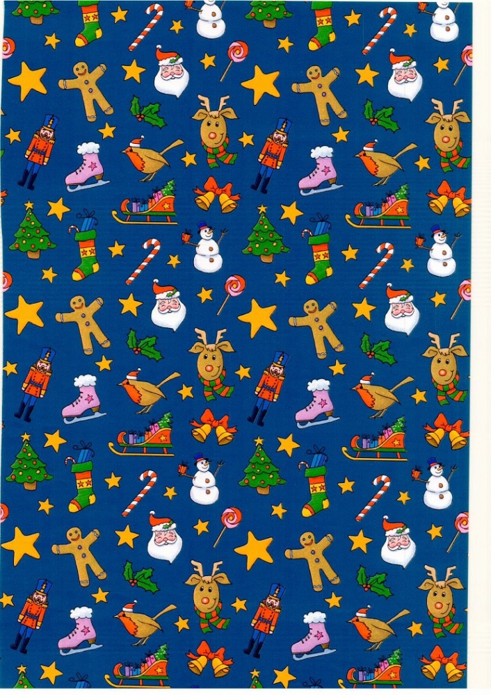 Бумага для упаковки Happycom International рождественская детские дизайны 70x300 см