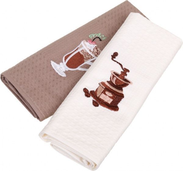 Набор полотенец кухонных 28x50 см La Nuit бежевый/белый 