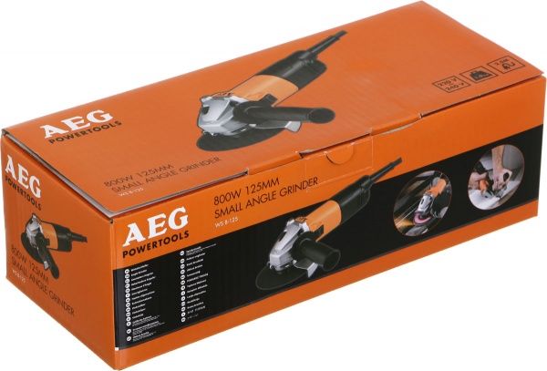 Болгарка (кутова шліфмашина) AEG 4935451402 WS8-125 + 25 абразивних дисків