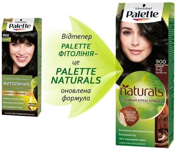 Краска для волос Palette Naturals (Фитолиния) 1-0 (900) черный 110 мл
