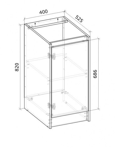 Тумба нижняя МС Идея КРАФТ Н 40/82/525 крафт золотой Грейд