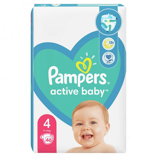 Подгузники Pampers Active Baby Размер 4 (9-14 кг) 46 шт.