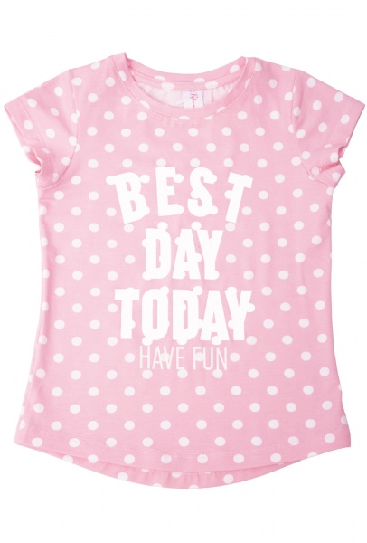 Футболка для девочки Roksana №0021/16196 р.100 розовый с белым 