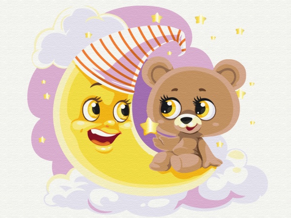 Картина за номерами Сонний ведмедик PKBS0088 30x40 см Brushme 