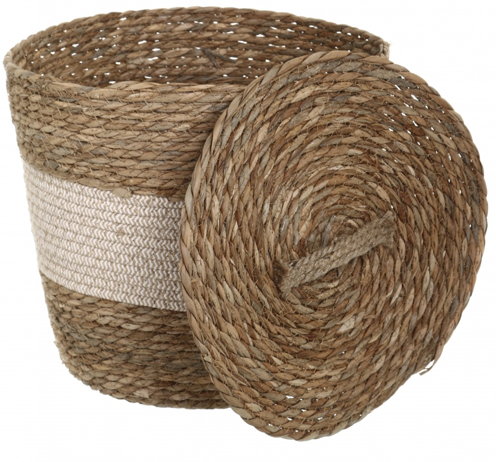 Корзина Sona с крышкой и хлопковой вставкой круглый 32х31 см