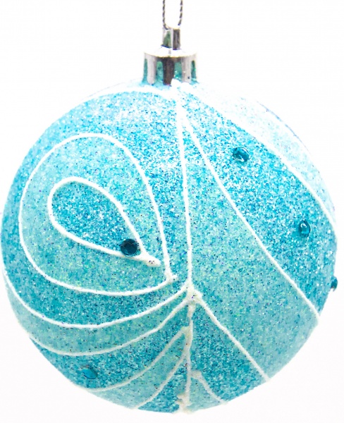 Шар Узор d60 60 мм голубой/белый 2294