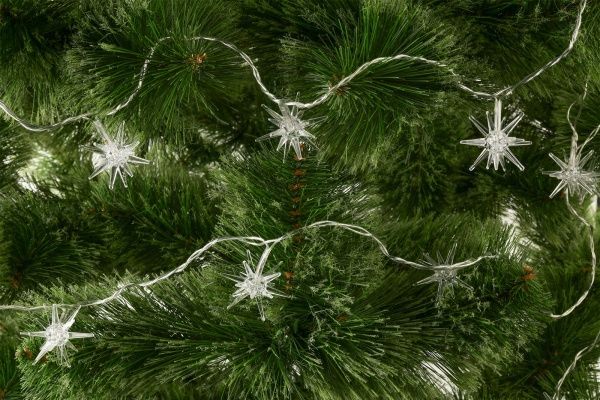 Электрогирлянда линейная внутренняя встроенный светодиод (LED) 20 ламп 3м Снежинки белые LD020W-AY/SF 