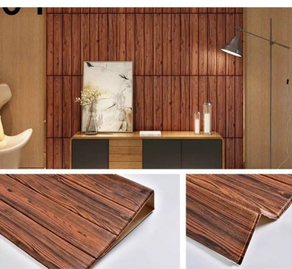 3D-панель с ПВХ самоклеящаяся дерево кальвадос 700x700x5 мм 