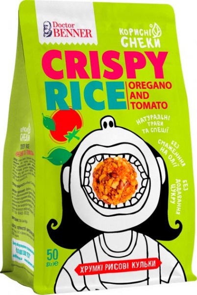 Снеки Doctor Benner Crispy rice Орегано Томат 50 г 