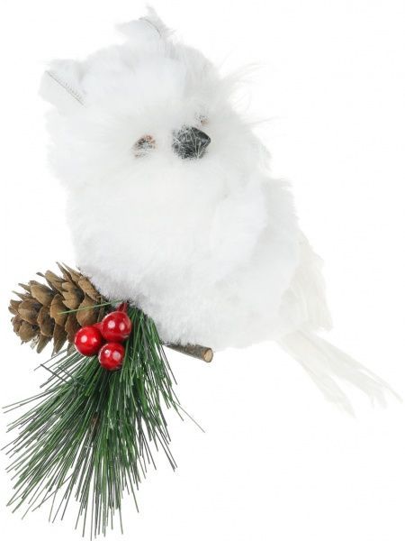 Декорація новорічна Сова біла 37671-A