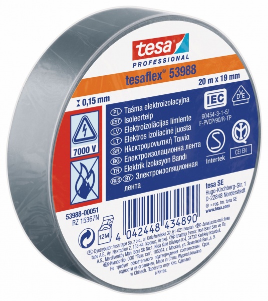 Ізострічка tesa Tesaflex ПВХ 53988 (19 мм х 20 м) GY
