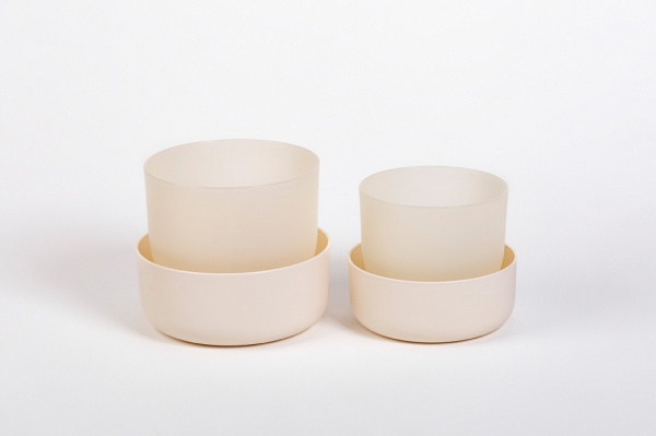 Вазон пластиковий Plastia з піддоном Tolita 19 см круглий 1,3 л бежевий (1707281940) 